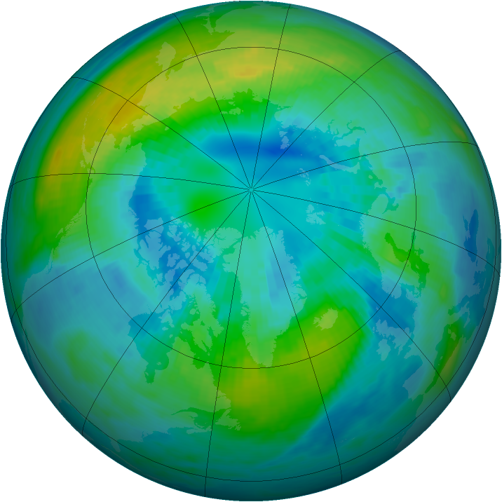 Arctic ozone map for 08 October 1984